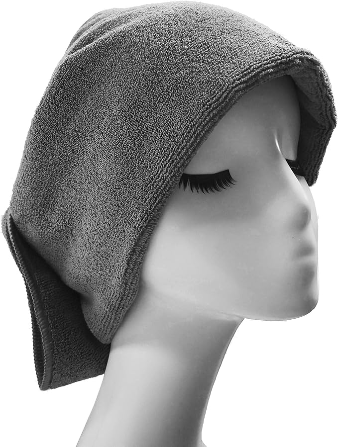 POLYTE Professional Quick Dry Lint Free Microfiber Hair Drying Salon Towel, 20 x 40 in, 2 Pack (Dark Gray)