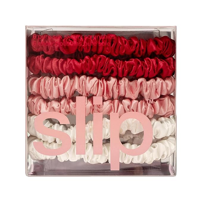 SLIP Skinny Scrunchies: Anti-Crease, Anti-Breakage Slipsilk™ Design Protects Delicate Hair | Includes 6 Pure Silk Scrunchies: Limited Edition Sweetie