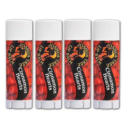 Joshua Tree Organic Lip Balm: 25 Flavor Varieties Made with Beeswax (4-pack, Cinnamon Hearts)