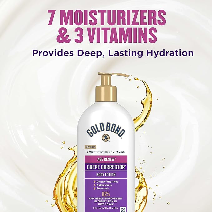 Gold Bond Age Renew Crepe Corrector Body Lotion, Replenishing & Smoothing Formula, Crepe Corrector Body Lotion, 14 oz