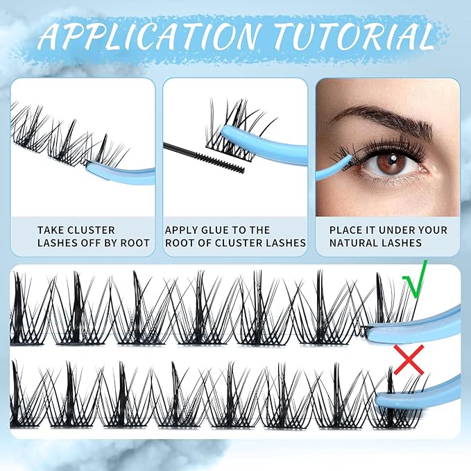 Lash Clusters 84 Pcs Cluster Lashes Eyelash Clusters DIY Cluster Eyelash Extensions Individual Lashes Thin Band & Soft(Breeze,D-14mm)