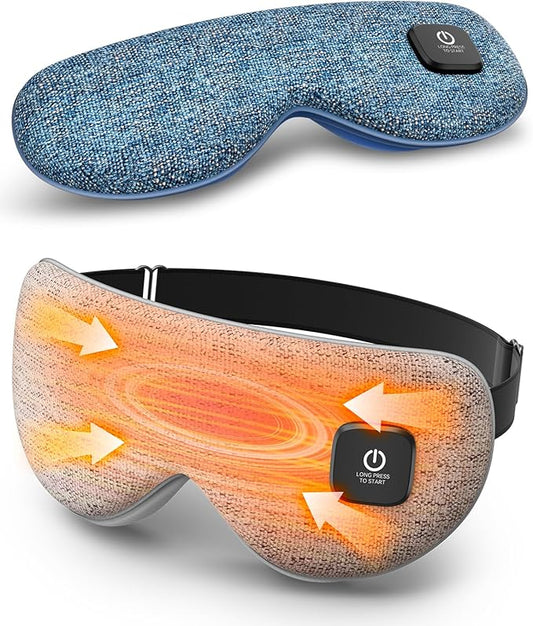 Azang Heated Eye Mask - Cordless Eye Mask for Dry Eyes, FSA - HSA Eligible, Eye Relief, Improved Sleep, Washable Eye Heating pad for Travel and with Replaceable Shell (Gray)
