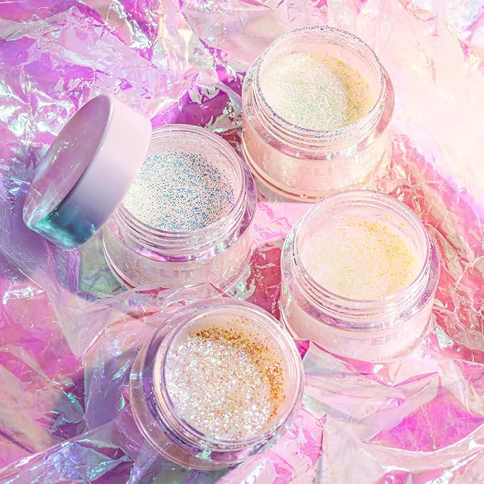 BestLand Body Glitter Gel for Women and Kids – Sparkle Glitter Makeup for Face, Body & Hair – Long Lasting Shimmer Gel for Festival accessories, Rave, Halloween, Party, Mermaid Look (07 Pink Stardust)