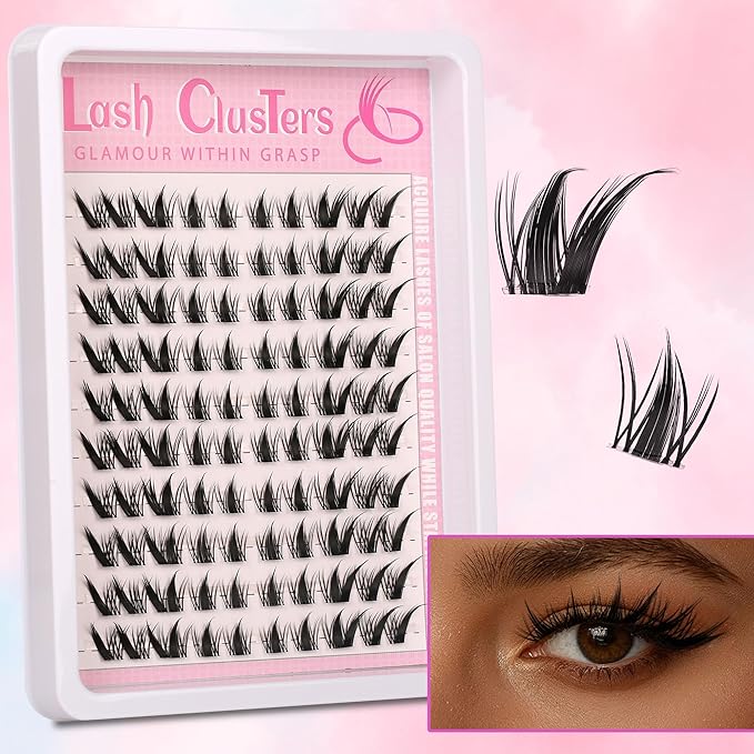 Himirell Cat Eye Lash Clusters Kit Spiky Cluster Eyelashes Kit Fairy Eyelash Clear Cluster Anime Individual Lashes Natural Lash Extension Cluster Wispy Manga Cluster Lash Kit