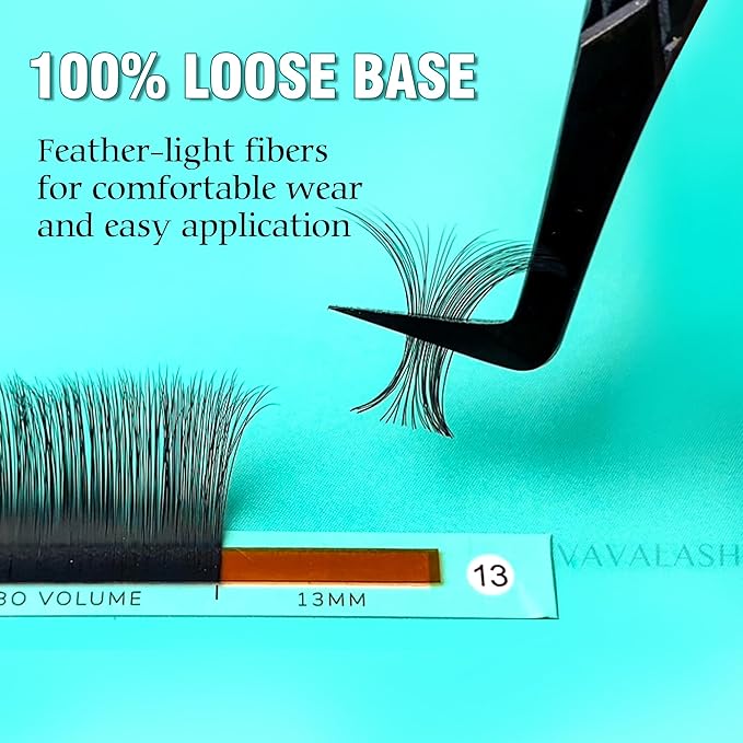 Shimmy-free Lashes Extenisons Self Fanning Eyelash Extensions 0.03 0.05 Turbo Volume Lashes C/CC/D Curl 13mm True Matte Black Lash Extensions Professional Volume Eyelashes (0.05-C-13mm)