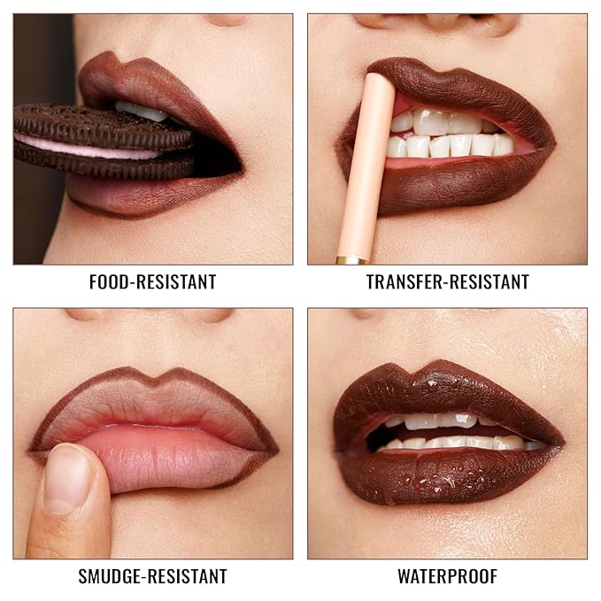 Oulac Brown Lip Liner Pencil, 2in1 Retractable Makup Crayon for Lipliner and Eyeliner, Highly Pigmented, Smooth, Long Lasting and Waterproof Formula, Vegan Beauty, 03 Teddy