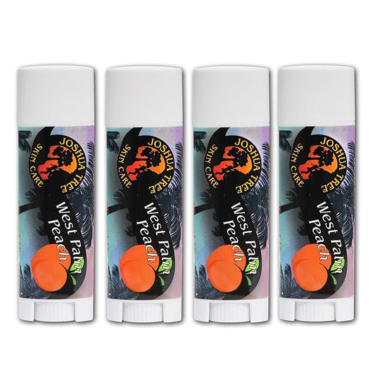 Joshua Tree Organic Lip Balm: 25 Flavor Varieties Made with Beeswax (4-pack, West Palm Peach)