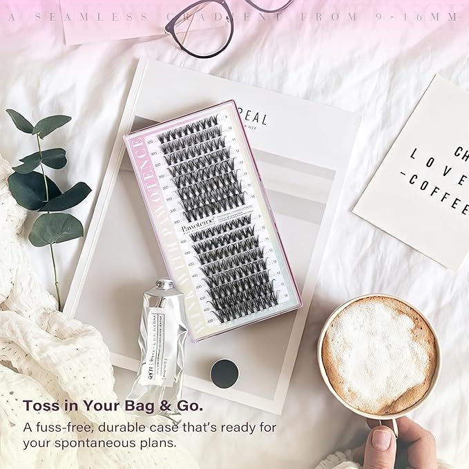 Pawotence Lash Clusters 160pcs Individual Lashes 30D 40D Cluster Eyelash Extensions 9-16mm Eyelash Clusters Lash Extensions DIY for Self Application (30D&40D, 0.07D, 9-16mm)
