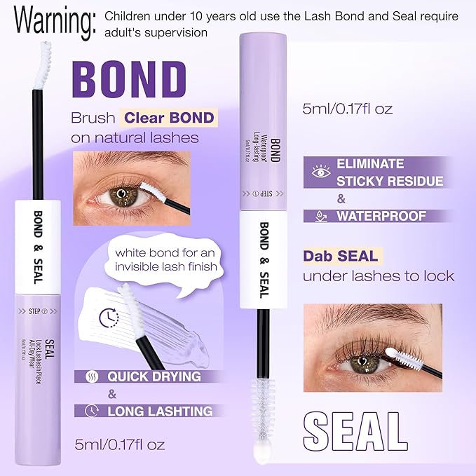 Wispy Lash Clusters Kit for a Natural Look DIY Lash Extension Kit 10-18mm Lash Bond & Seal Glue Lash Tweezers Individual Cluster Lashes for Subtle Enhancement