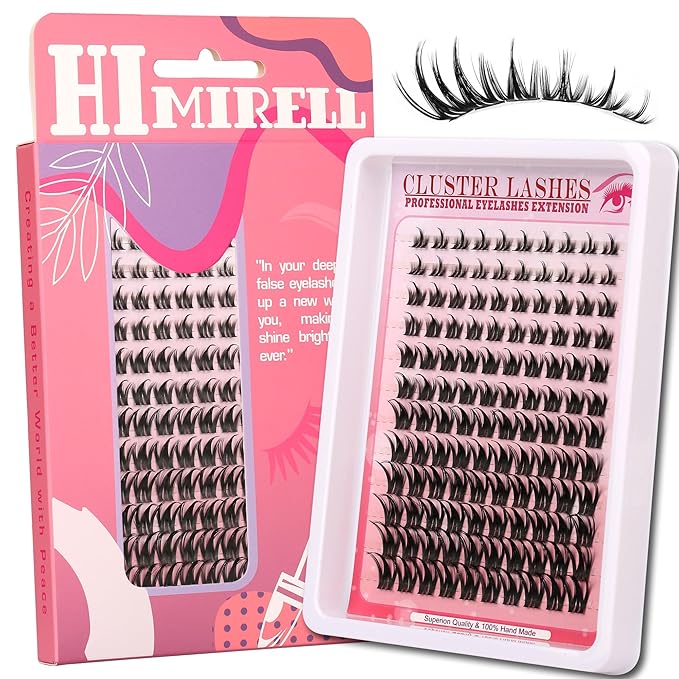 Lash Clusters 120PCS Eyelash Clusters Kit Volume Long 8-18mm C/D Curl Individual Lashes DIY Spiky Lash Extension Mega Cluster Eyelash Extensions Reusable for Beginners Lashes Thick