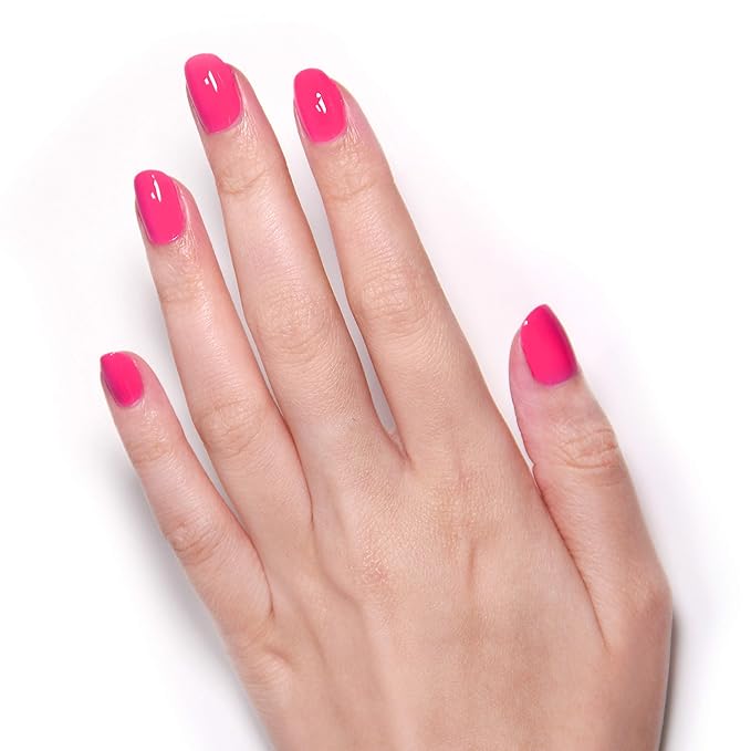 LONDONTOWN lakur Nail Polish - Chip-Resistant, Non-Toxic, Conditions & Hydrates Nails | Shimmery Hot Pink, Fruit-Tella, .40 fl oz