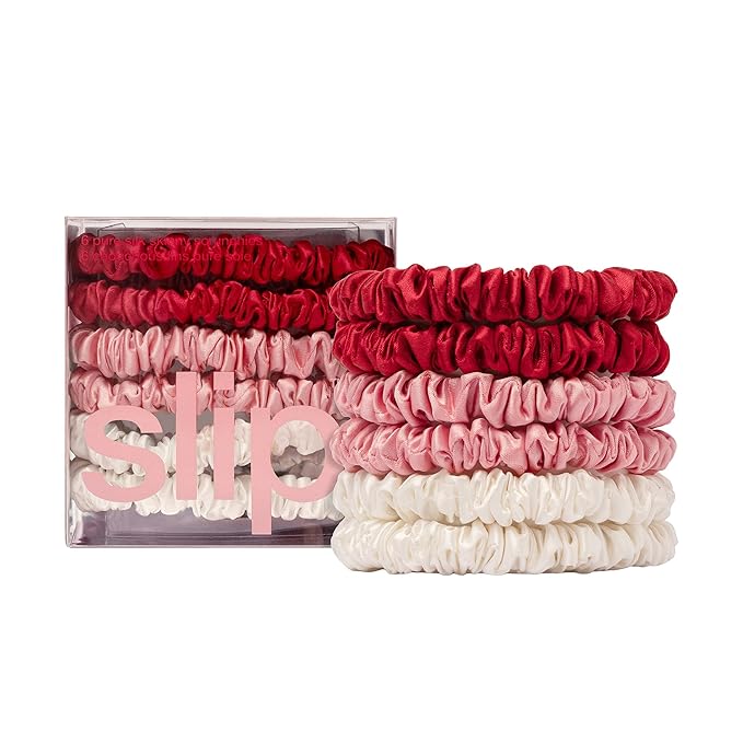 SLIP Skinny Scrunchies: Anti-Crease, Anti-Breakage Slipsilk™ Design Protects Delicate Hair | Includes 6 Pure Silk Scrunchies: Limited Edition Sweetie