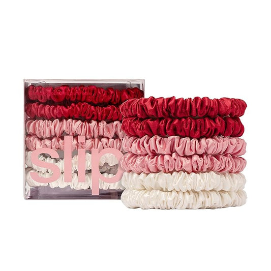 SLIP Skinny Scrunchies: Anti-Crease, Anti-Breakage Slipsilk™ Design Protects Delicate Hair | Includes 6 Pure Silk Scrunchies: Limited Edition Sweetie