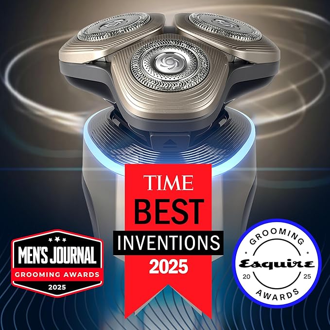 Philips Norelco Shaver i9000 Prestige Ultra, Wet & Dry Electric Shaver, Ink Black, SenseIQ Pro Technology, Triple Lift & Cut System, 360 Rotating NanoTech Precision Blades, 5 Shaving Modes, XP9400/89