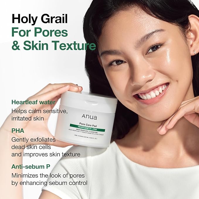 ANUA Heartleaf 77 Toner Pad 70 Sheets, PHA Dead Skin Care Low pH with Korean toner pads, Daily exfoliating, Quick & Easy Facial Mask With Hearleaf, Korean Skin Care