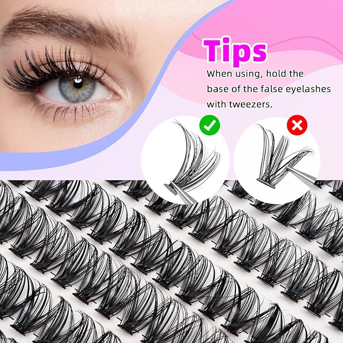 Kraeci Lash Extension Kit DIY with Adhesive Remover for Safe Removal, 280 Clusters 9-16mm, 30D/40D Volumes, Bond Glue, Sealant, Tweezers, Home Use Eyelash Starter Kit
