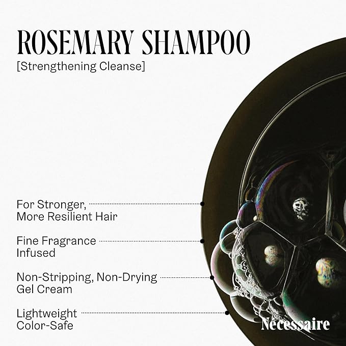 Nécessaire Rosemary Hair Duo | Multi-Protein Strengthening Rosemary Shampoo and Conditioner Set For Thinning Hair. For Women + Men. Free Of Sulfates. Color-Safe. 500 ml / 16.9 fl oz