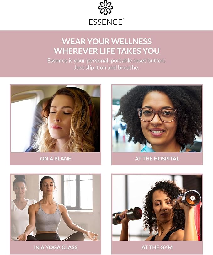 Essence Wearable Aromatherapy Nasal Diffuser – Allergy Relief Essential Oil Nose Ring – Personal Scent Clip for Travel, Work & Everyday Use – Made in USA (3 Pack)