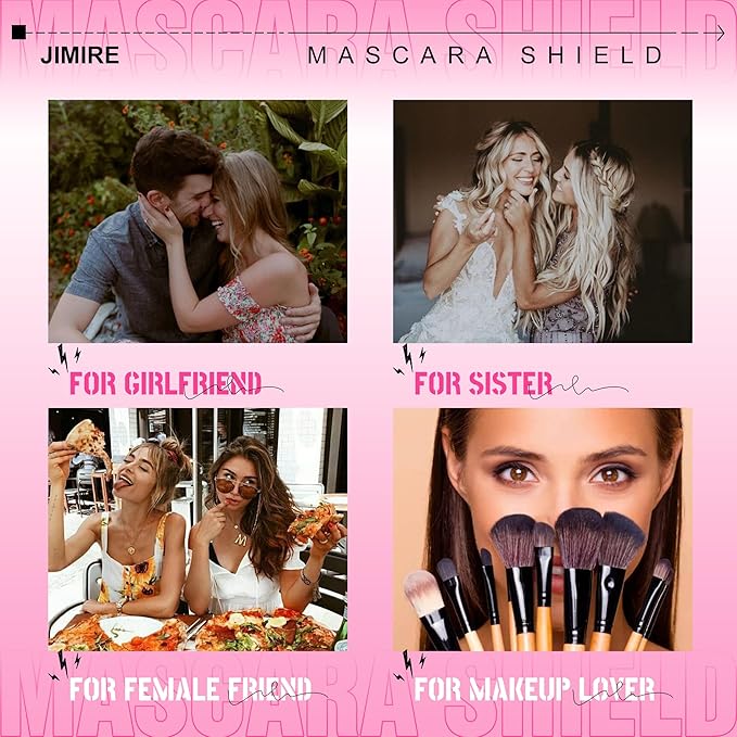 3 in 1 Mascara Shield 2Pcs Lash Tools Mascara Shield Applicator Guard Lash Buddy Silicone Eyeliner Stencils Beginners Friendly Makup Tool by JIMIRE (Plum)