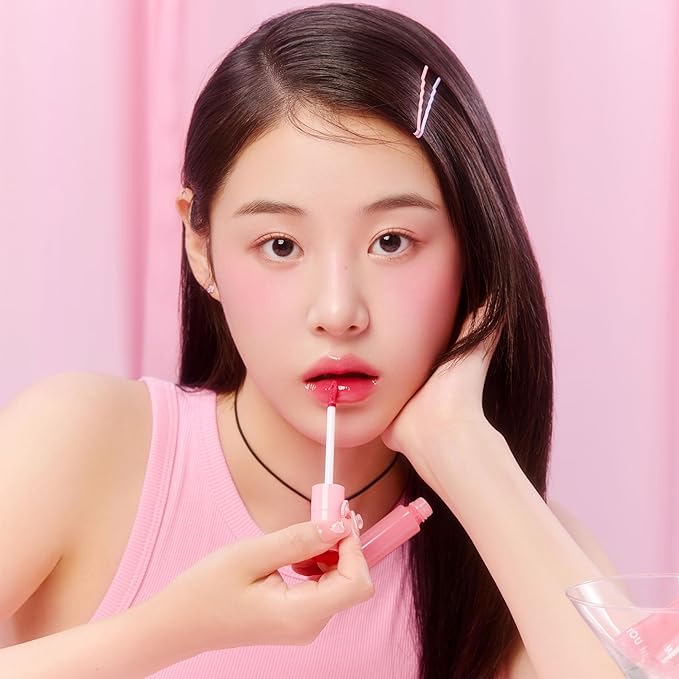 YNM Heart Jelling Tint, PEACH JELLING, Silicone Lip Brush Included, K-Beauty, Non-Sticky, Moisturizing, Smudge-Proof, Korean Lip Tint, Long-Lasting, Vivid Color, 0.09 oz