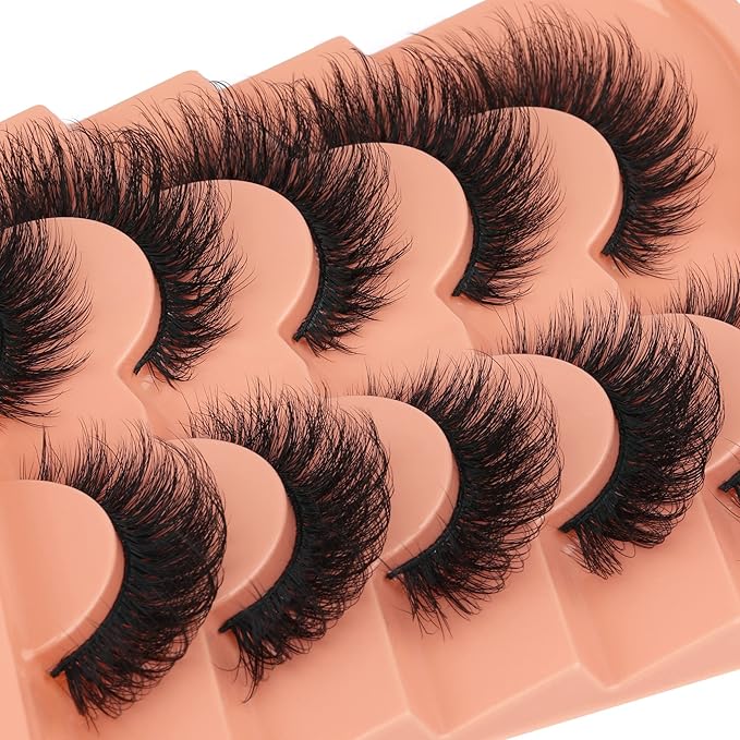 Natural Fox Eye Lashes Wispy False Eyelashes 18mm Fluffy Mink Lashes D Curl Fake Cat Eyelashes Multipack by TOOCHUNAG