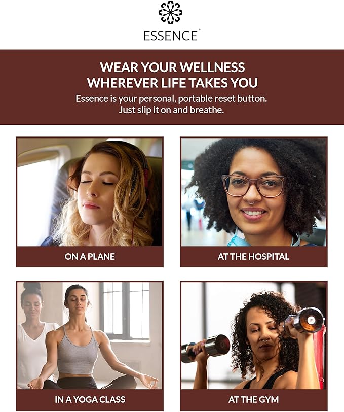 Essence Wearable Aromatherapy Nasal Diffuser – Coffee Essential Oil Nose Ring Silicone Inhaler for Stress & Mood Support - Made in USA & Travel-Friendly (3 Pack)