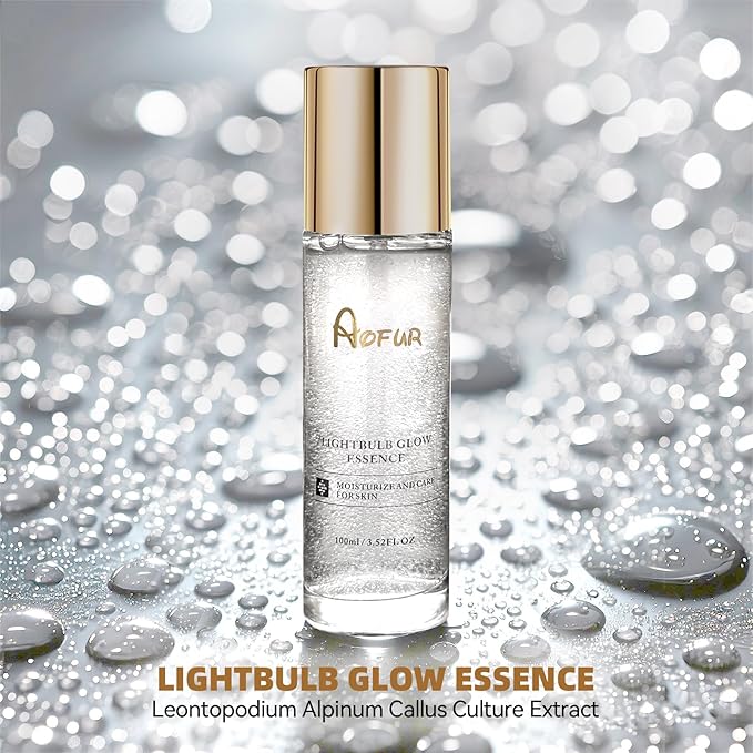 Aofur Lightbulb Glow Essence 3.52 Fl Oz (100ml) Moisturize And Care For Skin Glass Skin Elasticity for Aged Skin Serum for Face (100ml)