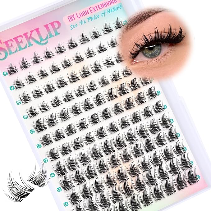 Lash Clusters Fairy Manga Lash Clusters Clear Band Fairy Anime Cluster Lashes 120Pcs C Curl 8-16MM Spiky Individual Lshes for DIY Cosplay Manga Eyes at Home (Iris)
