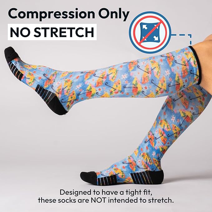 Viasox Compression Socks for Women and Men, Knee High Socks 12-15 mmhg Circulation Support for Flight, Travel, Daily