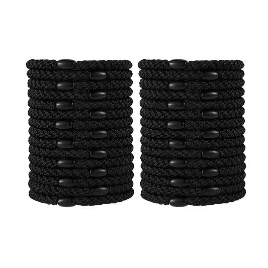 Hair Ties for Thick Hair 30 Pcs Elastics Hair Bands Ponytail Holders No Damage No Crease Hair Elastics For Women Girl(BLACK)