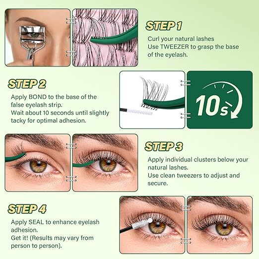 KEYYOU Lash Bond and Seal Cluster Lash Glue For Lash Clusters Strong Gentle Comfortable Bond and Seal WaterProof Mascara Wand Individual Lash Glue 5ml+5ml（CLEAR)