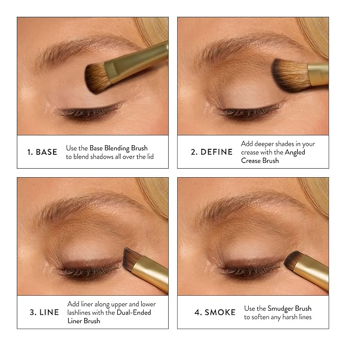 LAURA GELLER NEW YORK Cosmetic Professional Makeup Brushes - Cruelty-Free - 18 Shadow Skills Eyeshadow Brushes (4 Pack)