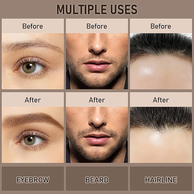 Blonde Color Dual-Ended Microblading Eyebrow Pencil for Women, 2 in 1 Liquid Eyebrow Pencil with Curved Tip and 4D Brow-Fection Microblading Pen, Shaped Fill HairLike Waterproof Eyebrows 01