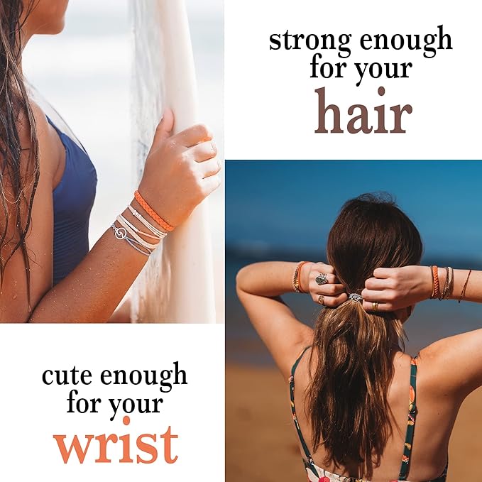 K'lani Hair Tie Bracelets for Women - Elastic Hair Bands That Double as Stylish Jewelry - Celebrate - Small
