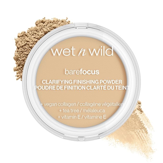 wet n wild Bare Focus Clarifying Finishing Powder | Matte | Pressed Setting Powder Light-Medium