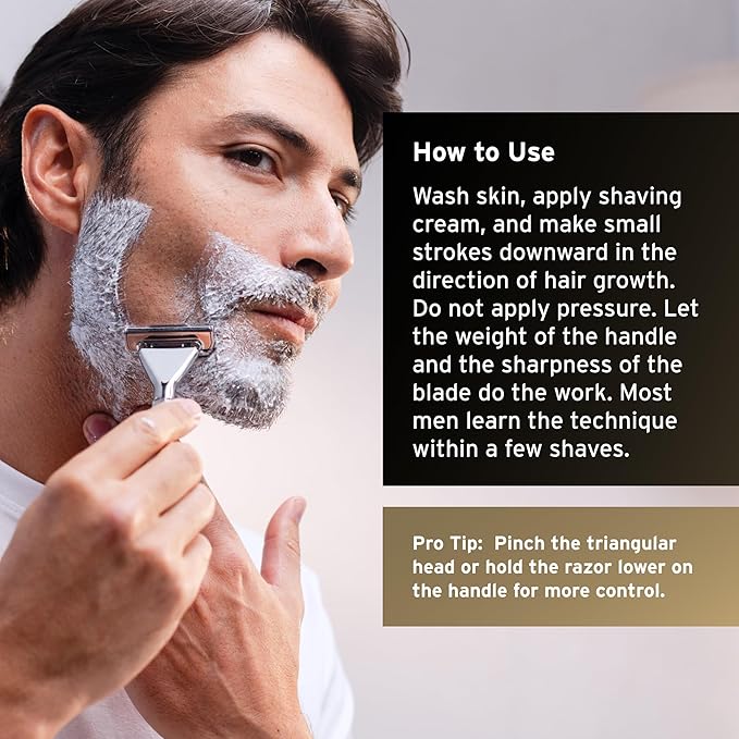SUPPLY Single Edge Max Razor for Men – Premium Metal Single-Blade Safety Razor with Pivoting Head for Fewer Cuts and Irritation – Includes 8 Blades & Magnetic Reload System – Jet Black