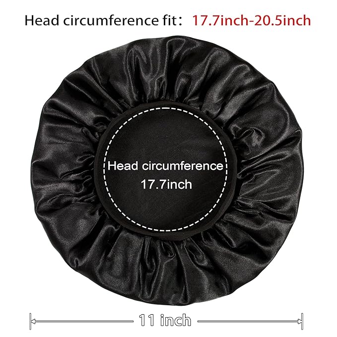 3 Pcs Bonnet for Kids, Kids Bonnets for Girls, Satin Silk Hair Bonnet for Sleeping, Soft Wide Band Sleep Cap for Curly Hair Braids for Teens Child Toddler