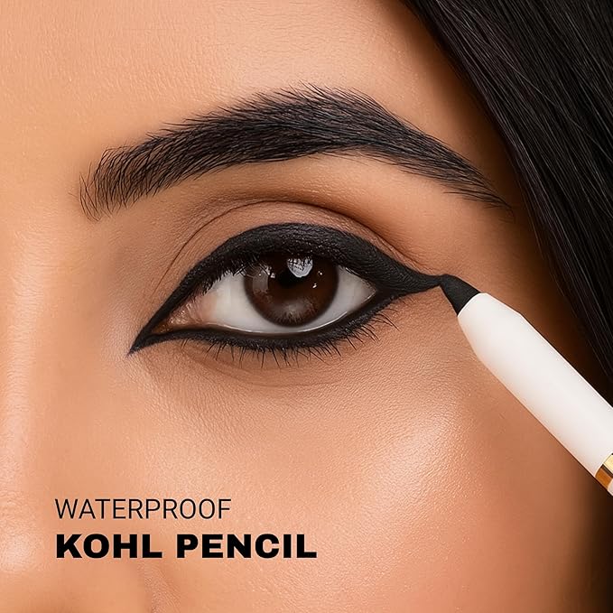 IRIS Waterproof Kajal & Kohl Pencil | Ultra Black, 24-Hour Matte Finish | Smudge-Proof, Vegan, Cruelty-Free | Ceramide-Infused to Lock in Moisture | 1.2 mL