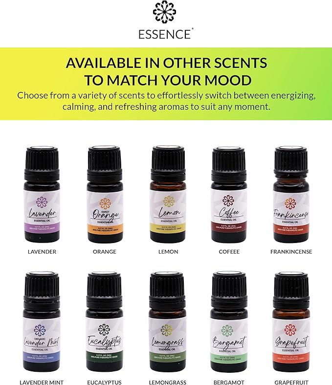 Essence Lemon-Lime Essential Oil – 100% Pure & Therapeutic Grade – Perfect for Aromatherapy, Diffusers & Recharging Essence Nasal Diffuser Rings – Natural Stress & Mood Support (5mL)