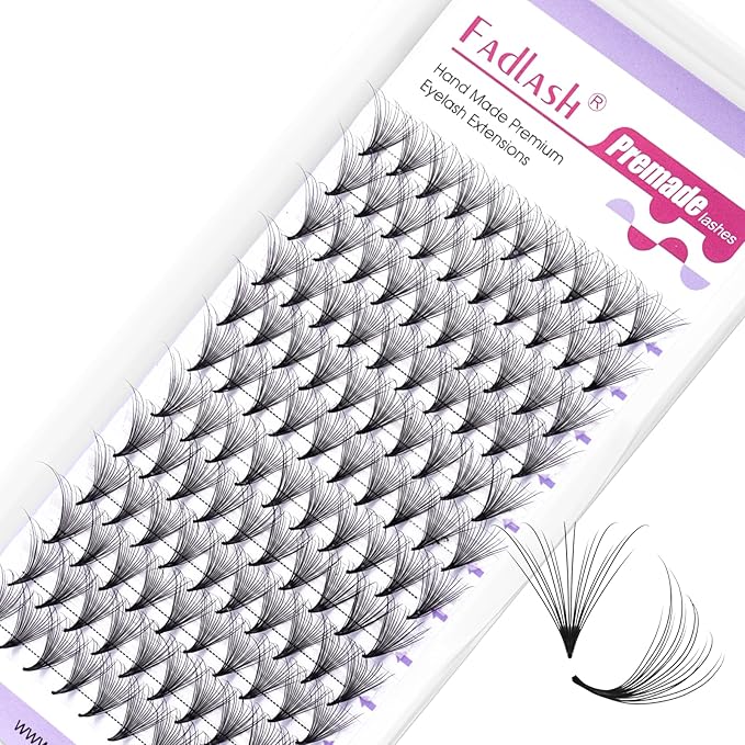 FADLASH Premade Lash Fans D Curl Premade Fans Eyelash Extensions 16D 0.07 Volume Lash Fans Premade Handmade Premade Lash Extensions Fans (16D-07D, Camellia)