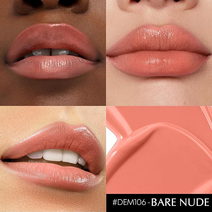 Nude Pink Lipstick for Women Hydrate Lip Gloss Lipsticks Moisture Lip Gloss Sheer Coverage Long Lasting Lipstick for Dry Lips (DM106 BarePink)