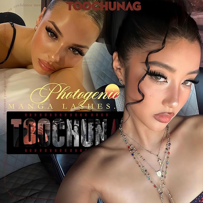 TOOCHUNAG 12-18mm Manga Volume Lash Clusters Wispy Individual Lashes Natural Cluster Lashes for DIY Eyelash Extension