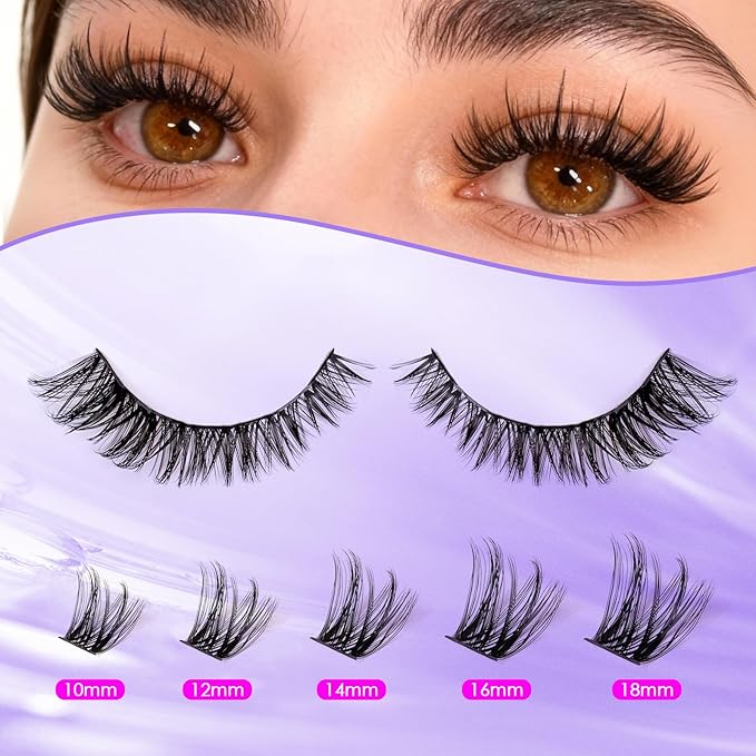 Ocean Pearl Lash Clusters 396pcs 5 Styles manga/anime-inspired lashes clusters(10-18mm),spike-effect cluster lashes,Eyelashes, eyelash clusters,DIY Cluster Eyelash Extensions with lash adhesive+sealer