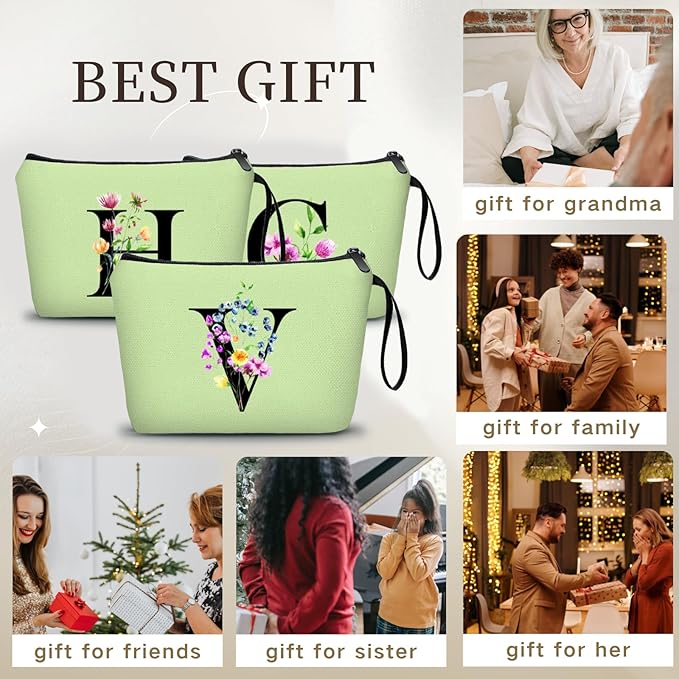 SEAMOON Maid of Honor Friendship Birthday Gifts for Women Her Aunt Sister Bridesmaid Coworkers Bride Personalized Makeup Cosmetic bag with Mirror Mothers Day Christmas Graduation V