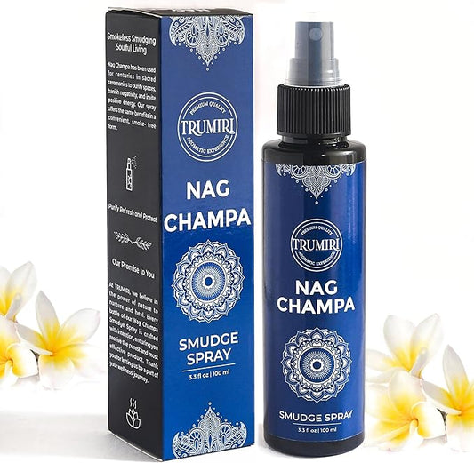 Nag Champa Aura Spray Made With Natural Nag Champa Oil - Essential Oil Air Freshener And Natural Room Spray - Safe On Body And Linen For Spiritual Smudge Rituals