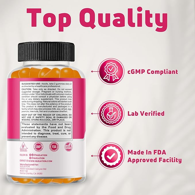 NUELATION 200mg Hydrolyzed Gummy Collagen for Women & Men. 2500mcg Biotin Gummies with 5mg Vitamin E, 50mg Vitamin C & 5mg Zinc. Gluten-Free, Non-GMO, Keto Friendly Adult Biotin and Collagen Vitamins