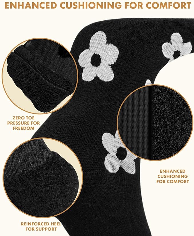 Lalapapa Thick Soft Cotton Compression Socks for Women Men 15-20mmHg Knee High Breathable Cotton Socks for All Day Comfort