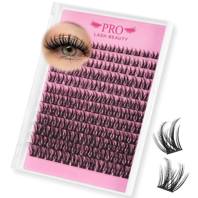 PRO LASHBEAUTY Lash Clusters, Eyelash Clusters 8-18 Mixed Cluster Eyelash Extensions Mixed Lash Extension Volume Reusable Soft & Comfortable (Caril,8-18mix)