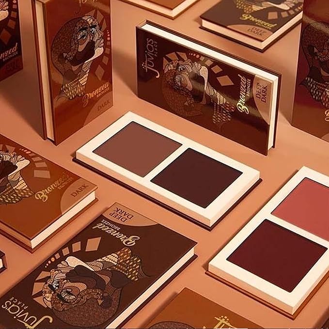 Juvia's Place Bronzed Duo Bronzer Light - Soft Matte, Contour, Bronzer Pressed Powder, Long-Wearing & Buildable Bronzing Powder - Suitable for Light to Fair Skin Tone