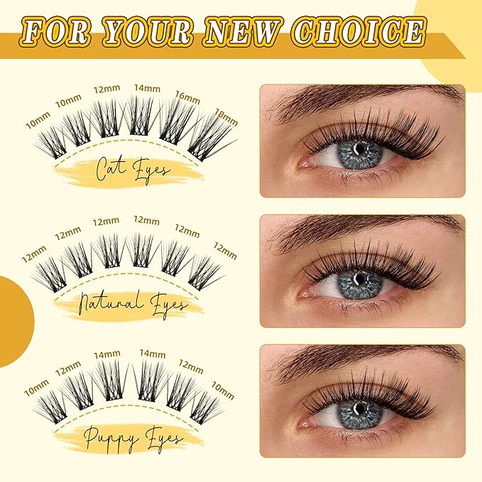 Leefrei Eyelash Clusters 10-18mm Wispy Eyelash Clusters D Curl DIY Cluster Lash Extension Kit Individual Lashes Kit With Bond & Seal, Glue Remover, Tweezers(LF03 Lashes Set)
